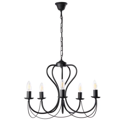ONLI - Chandelier on a chain CANDELA 5xE14/6W/230V black