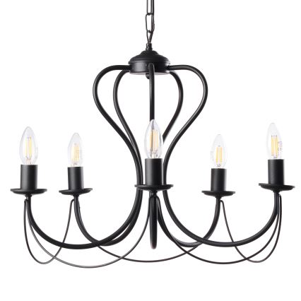 ONLI - Chandelier on a chain CANDELA 5xE14/6W/230V black