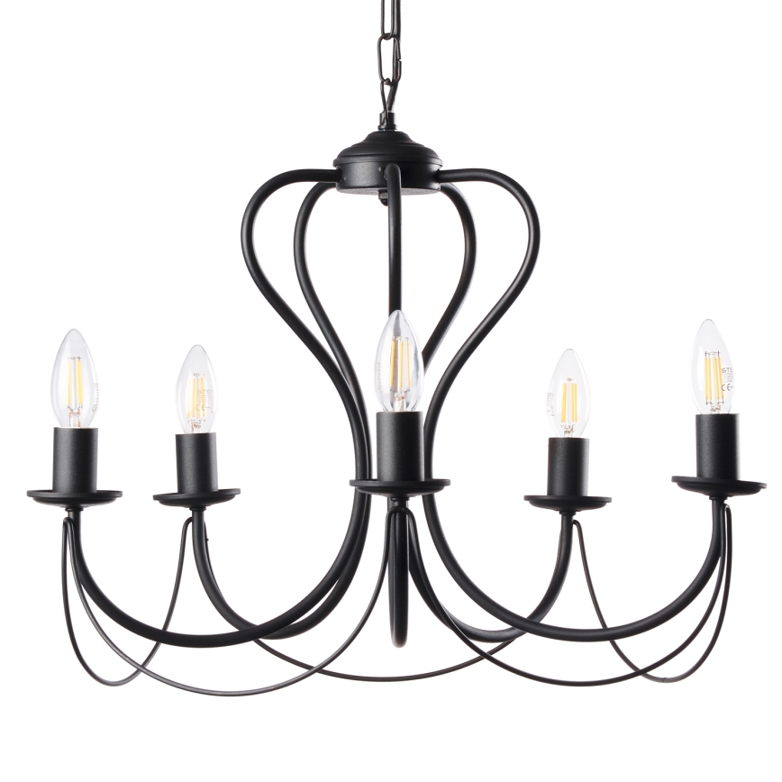 ONLI - Chandelier on a chain CANDELA 5xE14/6W/230V black