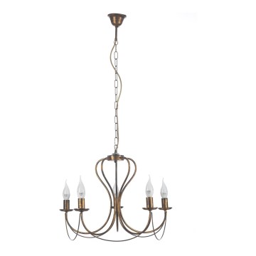 ONLI - Chandelier on a chain CANDELA 5xE14/6W/230V bronze