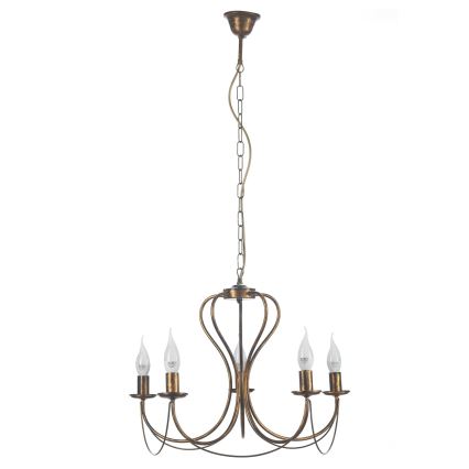 ONLI - Chandelier on a chain CANDELA 5xE14/6W/230V bronze