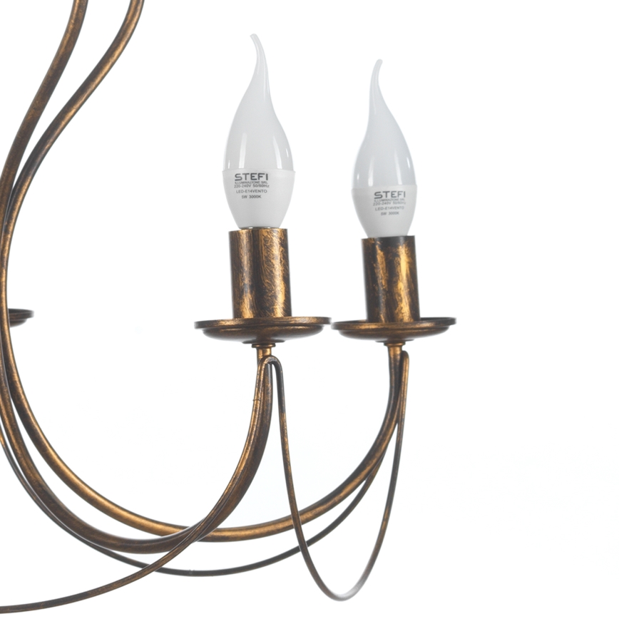 ONLI - Chandelier on a chain CANDELA 5xE14/6W/230V bronze