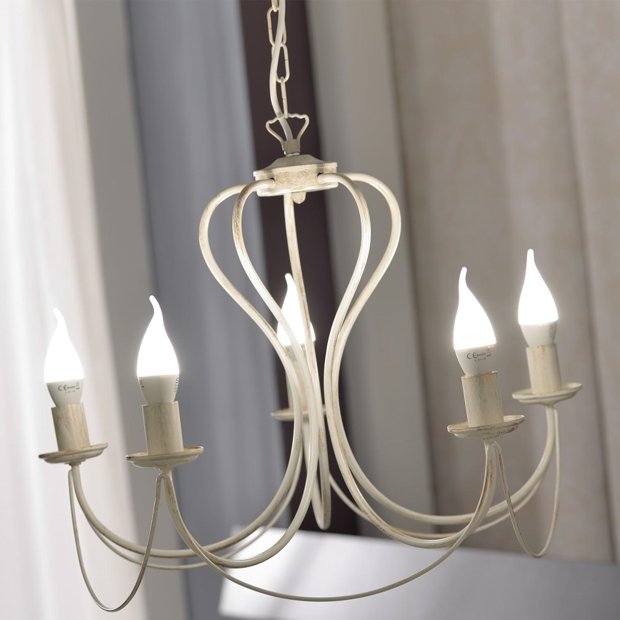 ONLI - Chandelier on a chain CANDELA 5xE14/6W/230V white