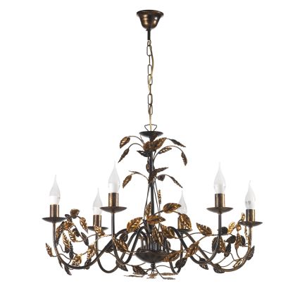 ONLI - Chandelier on a chain COLLANA 6xE14/6W/230V bronze/gold