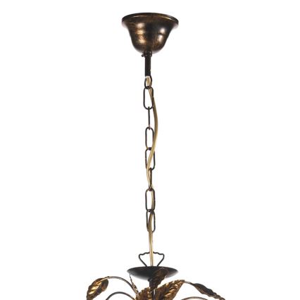 ONLI - Chandelier on a chain COLLANA 6xE14/6W/230V bronze/gold