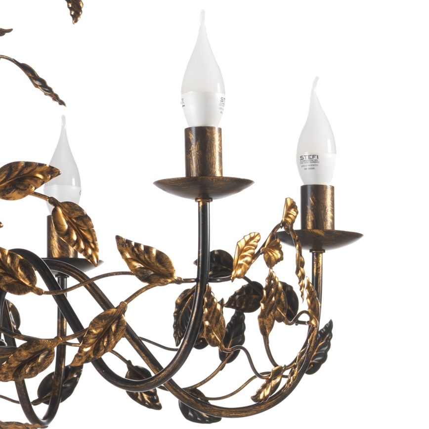 ONLI - Chandelier on a chain COLLANA 6xE14/6W/230V bronze/gold