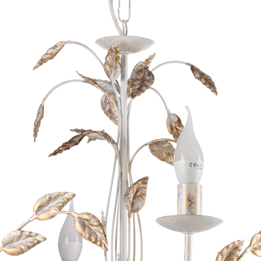 ONLI - Chandelier on a chain COLLANA 6xE14/6W/230V white/gold
