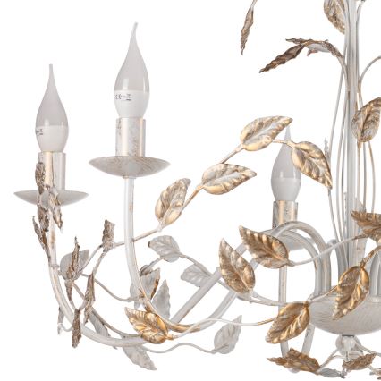 ONLI - Chandelier on a chain COLLANA 6xE14/6W/230V white/gold