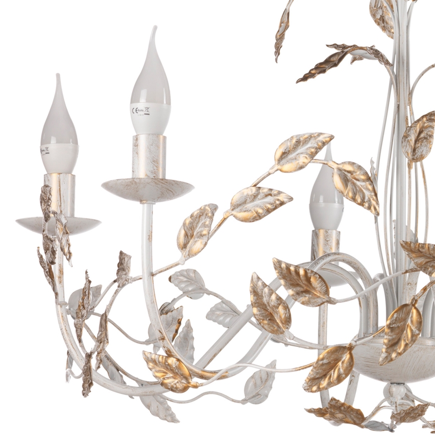ONLI - Chandelier on a chain COLLANA 6xE14/6W/230V white/gold