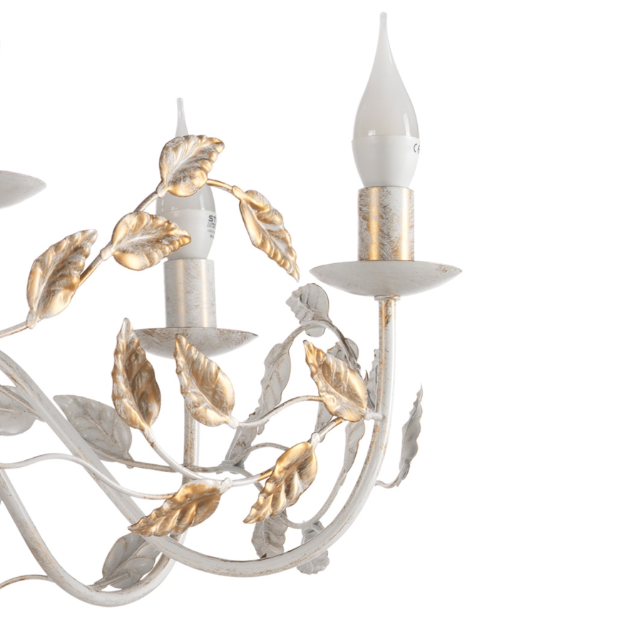 ONLI - Chandelier on a chain COLLANA 6xE14/6W/230V white/gold
