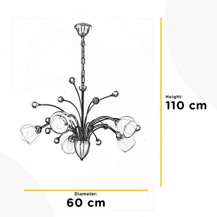 ONLI - Chandelier on a chain DIAMANTE 5xE14/6W/230V