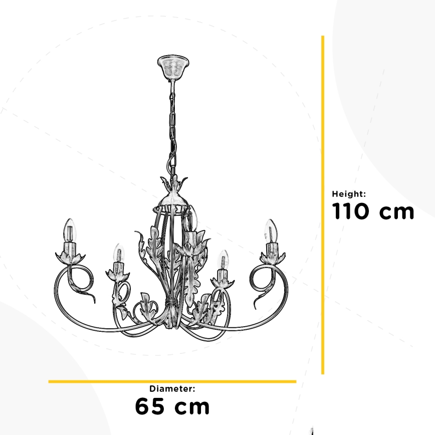 ONLI - Chandelier on a chain GRETEL 5xE14/6W/230V