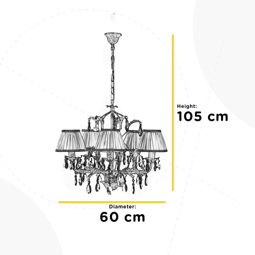ONLI - Chandelier on a chain KAREN 5xE14/6W/230V white