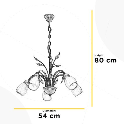 ONLI - Chandelier on a chain LILIANA 5xE14/6W/230V