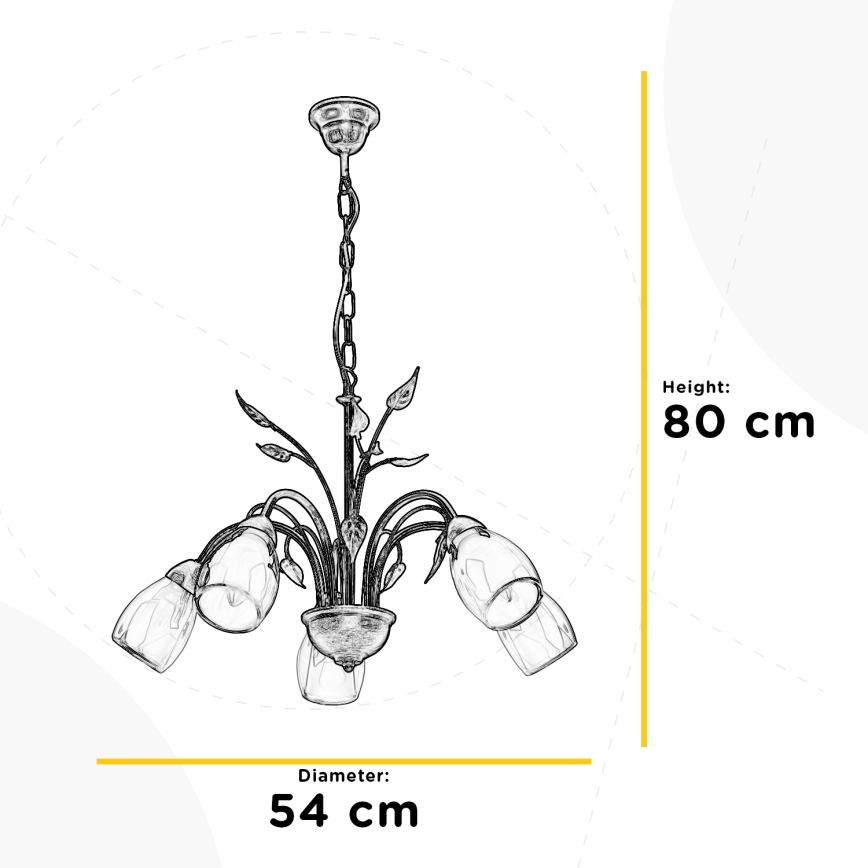 ONLI - Chandelier on a chain LILIANA 5xE14/6W/230V