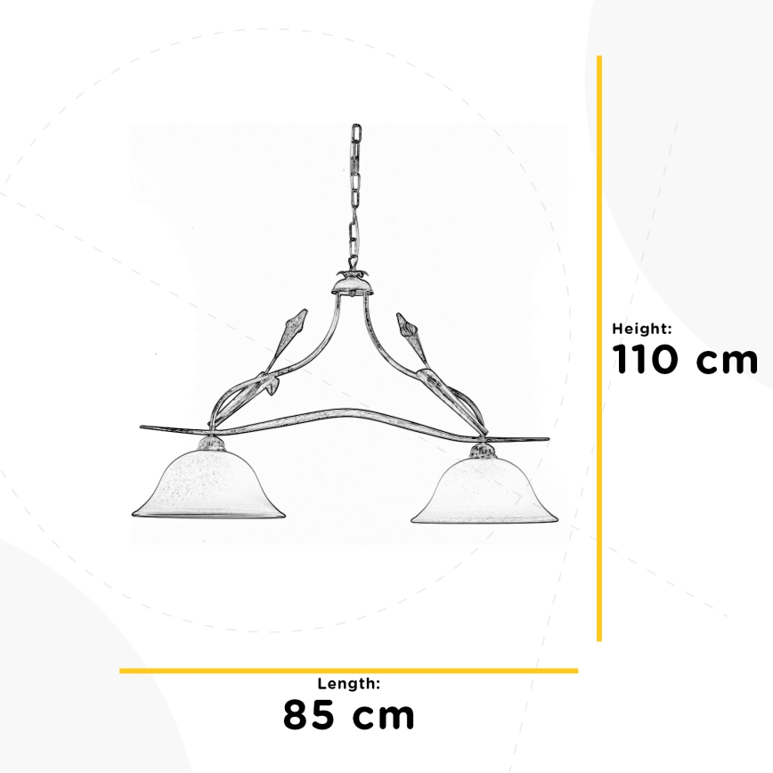 ONLI - Chandelier on a chain LUCREZIA 2xE27/22W/230V creamy