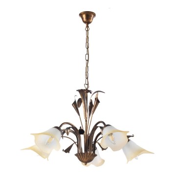 ONLI - Chandelier on a chain LUCREZIA 5xE14/6W/230V bronze