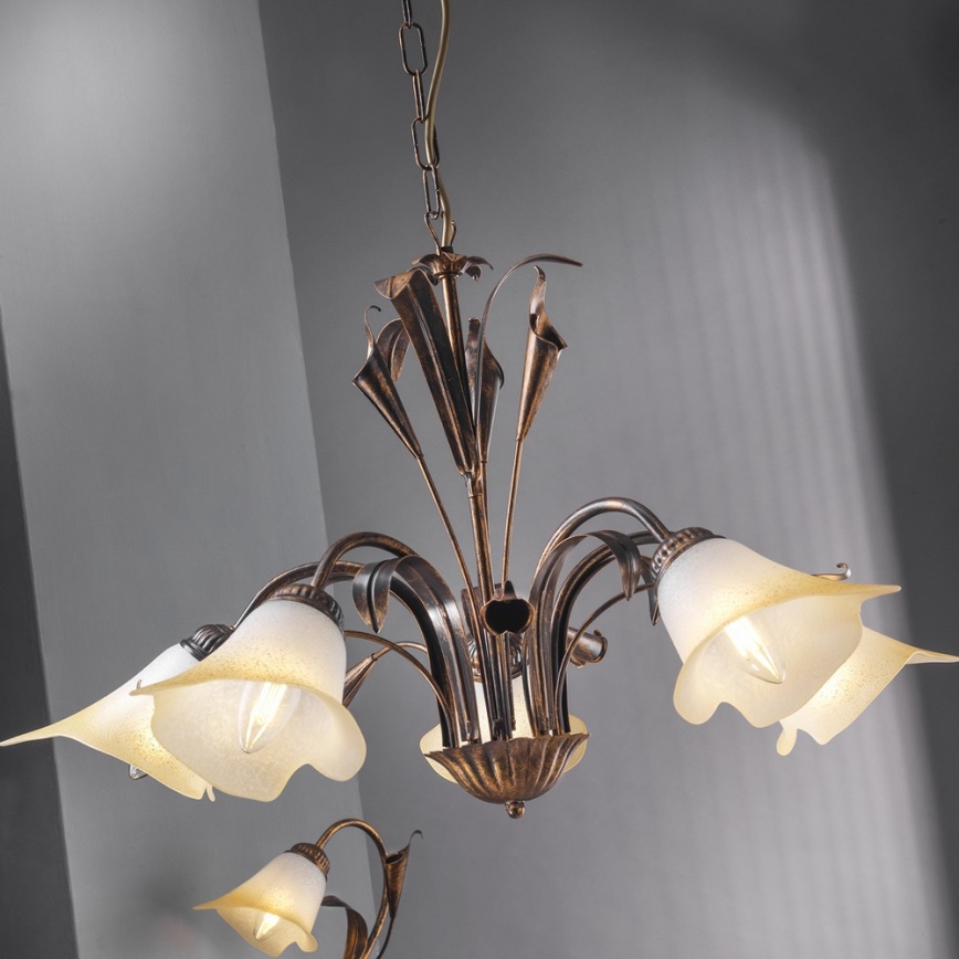 ONLI - Chandelier on a chain LUCREZIA 5xE14/6W/230V bronze