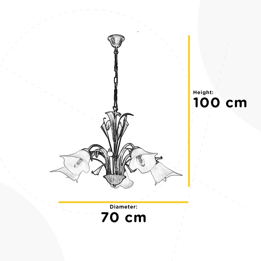 ONLI - Chandelier on a chain LUCREZIA 5xE14/6W/230V bronze