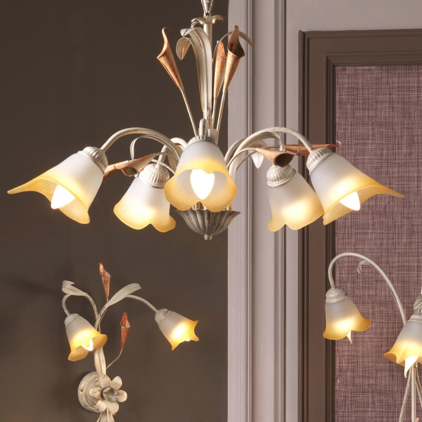 ONLI - Chandelier on a chain LUCREZIA 5xE14/6W/230V creamy