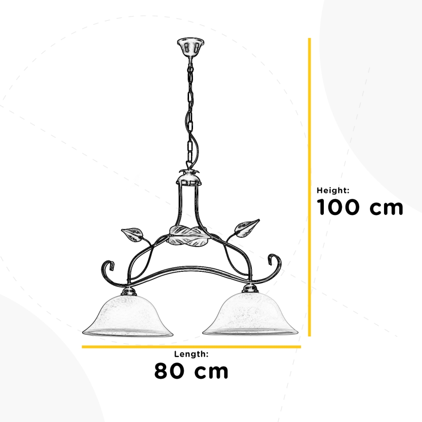 ONLI - Chandelier on a chain MIRANDA 2xE27/22W/230V