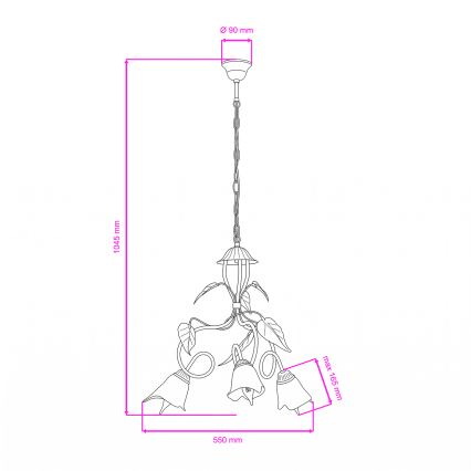 ONLI - Chandelier on a chain MIRANDA 3xE14/6W/230V
