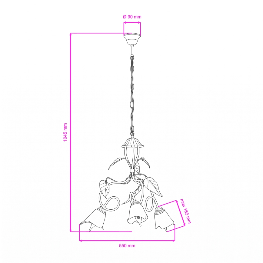 ONLI - Chandelier on a chain MIRANDA 3xE14/6W/230V