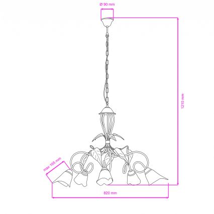ONLI - Chandelier on a chain MIRANDA 5xE14/6W/230V