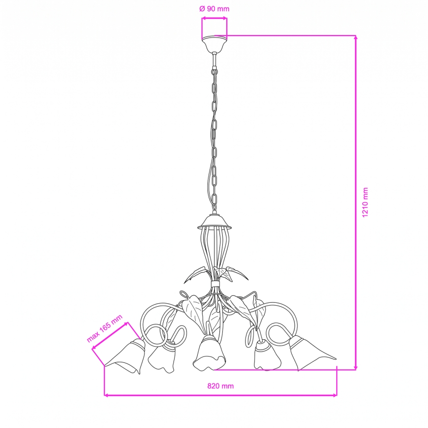 ONLI - Chandelier on a chain MIRANDA 5xE14/6W/230V