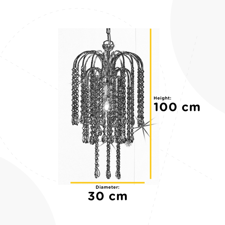 ONLI - Chandelier on a chain PIOGGIA 1xE27/22W/230V shiny chrome