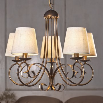 ONLI - Chandelier on a chain POMPEI 5xE14/6W/230V bronze
