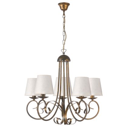 ONLI - Chandelier on a chain POMPEI 5xE14/6W/230V bronze