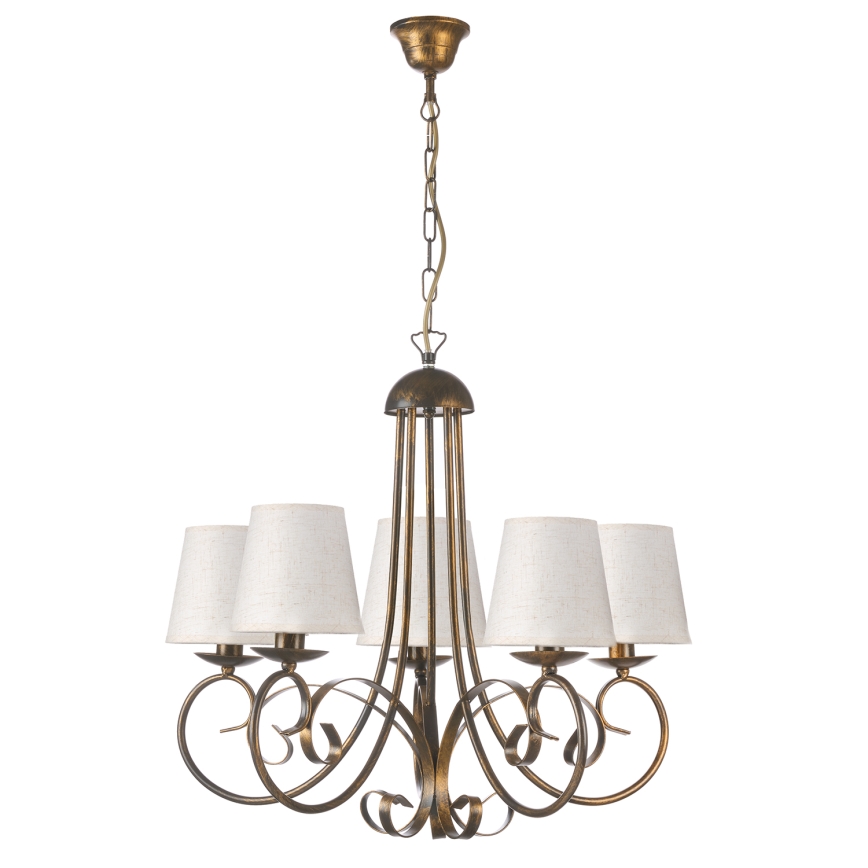 ONLI - Chandelier on a chain POMPEI 5xE14/6W/230V bronze