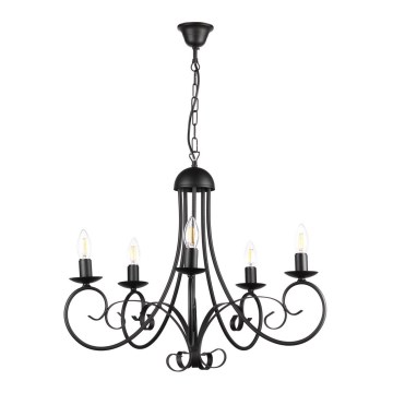 ONLI - Chandelier on a chain POMPEI 5xE14/6W/320V black