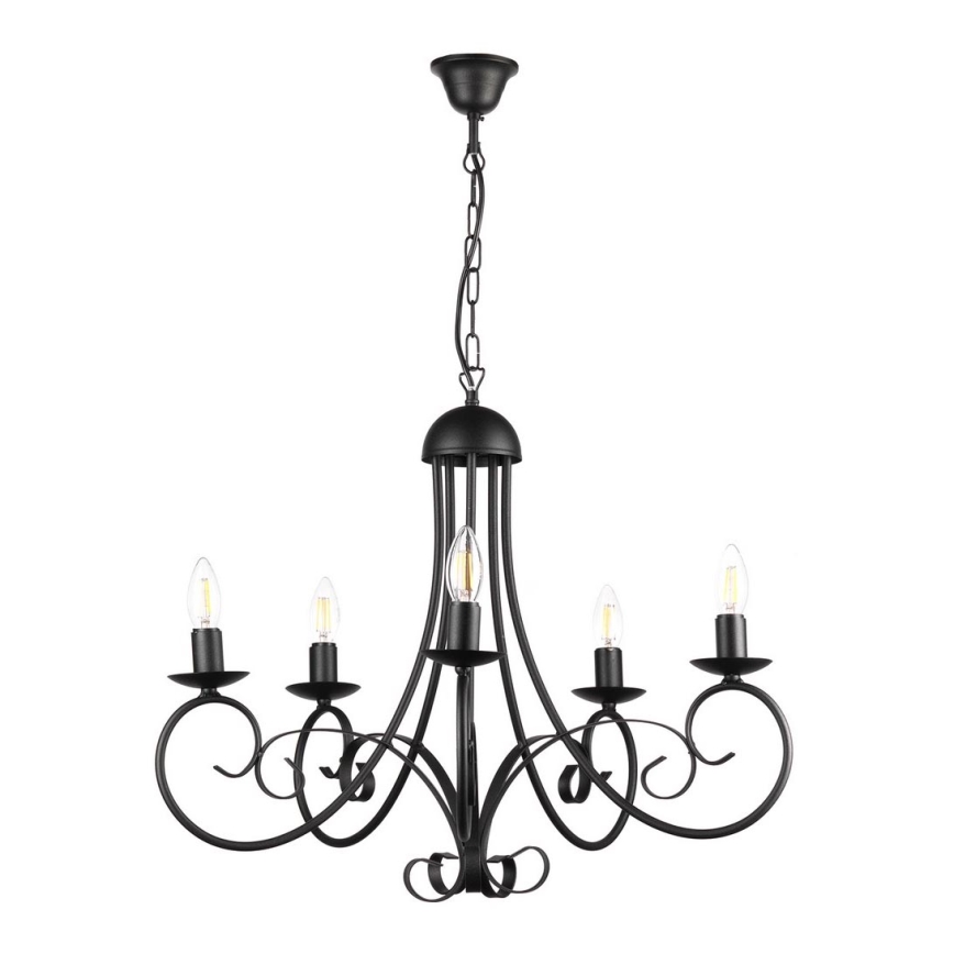 ONLI - Chandelier on a chain POMPEI 5xE14/6W/320V black