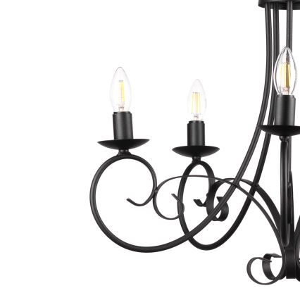 ONLI - Chandelier on a chain POMPEI 5xE14/6W/320V black