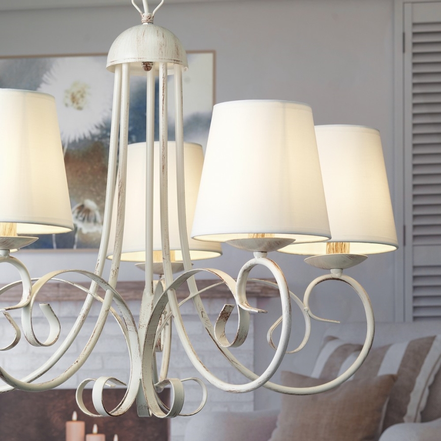 ONLI - Chandelier on a chain POMPEI 5xE14/6W/320V white