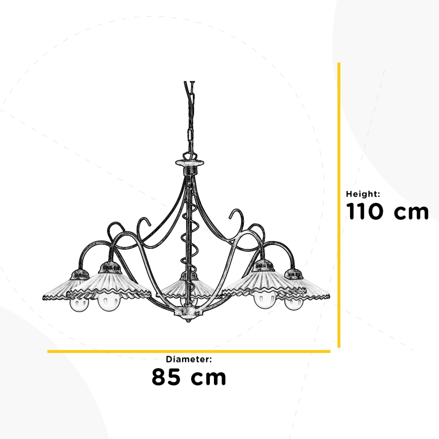 ONLI - Chandelier on a chain ROSINA 5xE14/6W/230V