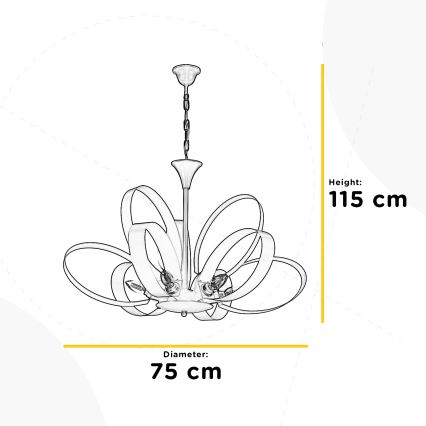 ONLI - Chandelier on a chain SERENA 6xE14/6W/230V white