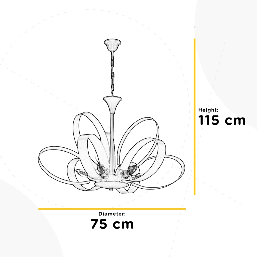 ONLI - Chandelier on a chain SERENA 6xE14/6W/230V white