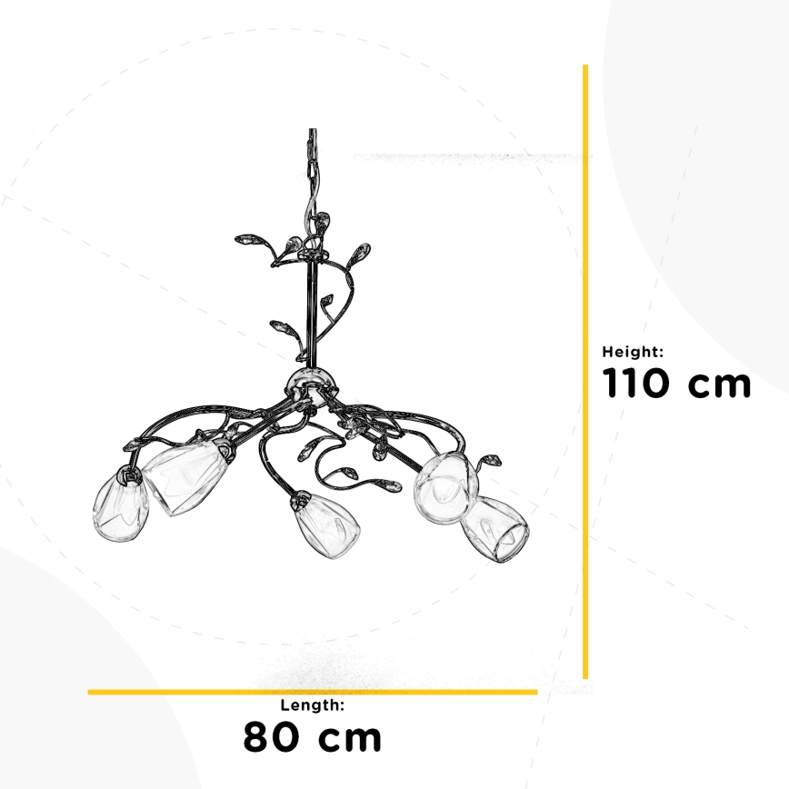 ONLI - Chandelier on a chain SHARON 5xE14/6W/230V