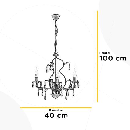 ONLI - Chandelier on a chain TERESA 3xE14/6W/230V bronze