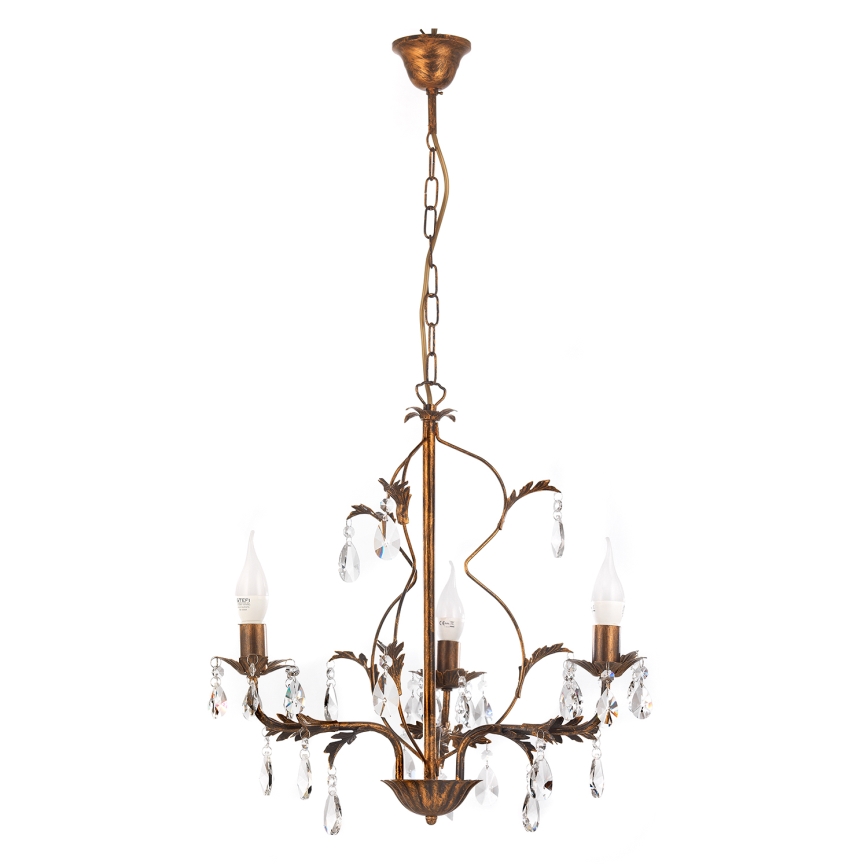 ONLI - Chandelier on a chain TERESA 3xE14/6W/230V bronze