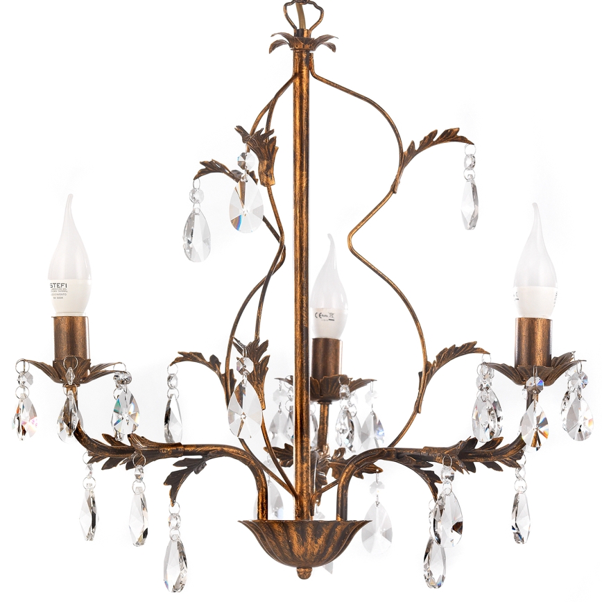 ONLI - Chandelier on a chain TERESA 3xE14/6W/230V bronze