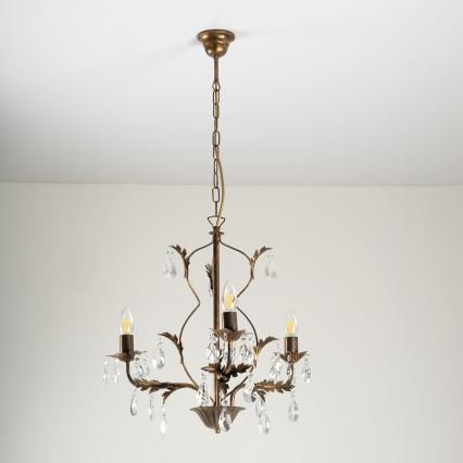ONLI - Chandelier on a chain TERESA 3xE14/6W/230V bronze