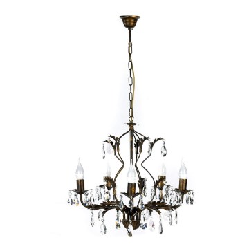 ONLI - Chandelier on a chain TERESA 5xE14/6W/230V bronze