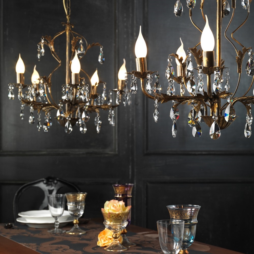 ONLI - Chandelier on a chain TERESA 5xE14/6W/230V bronze