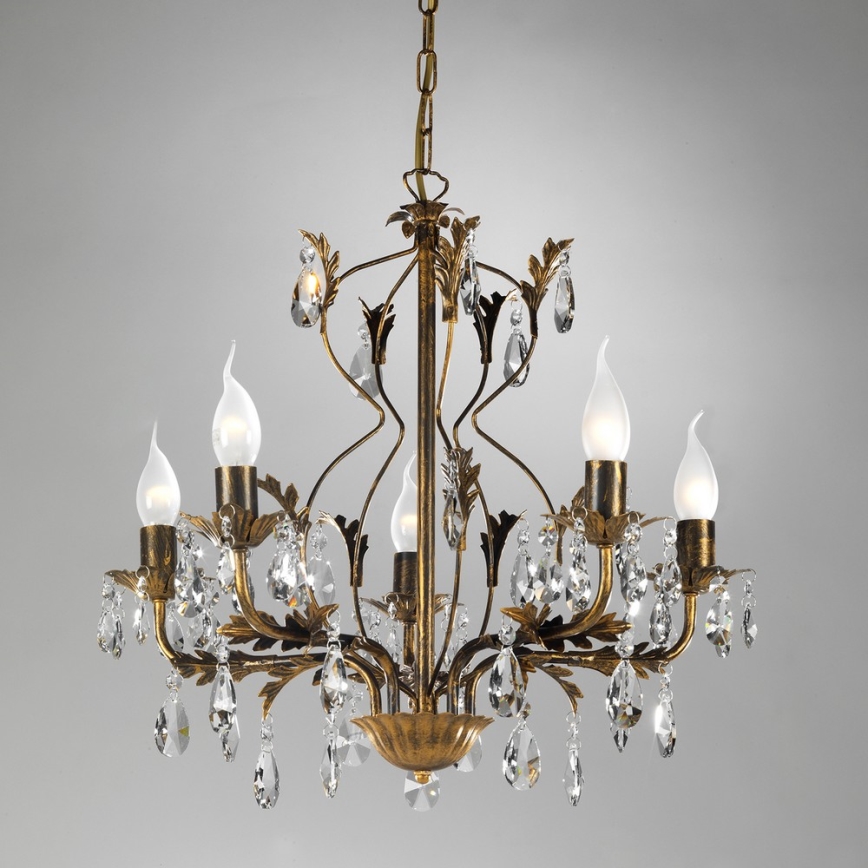 ONLI - Chandelier on a chain TERESA 5xE14/6W/230V bronze