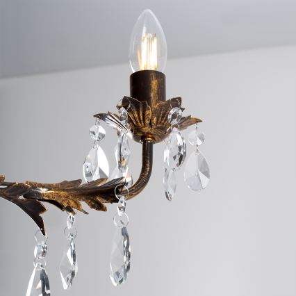 ONLI - Chandelier on a chain TERESA 5xE14/6W/230V bronze