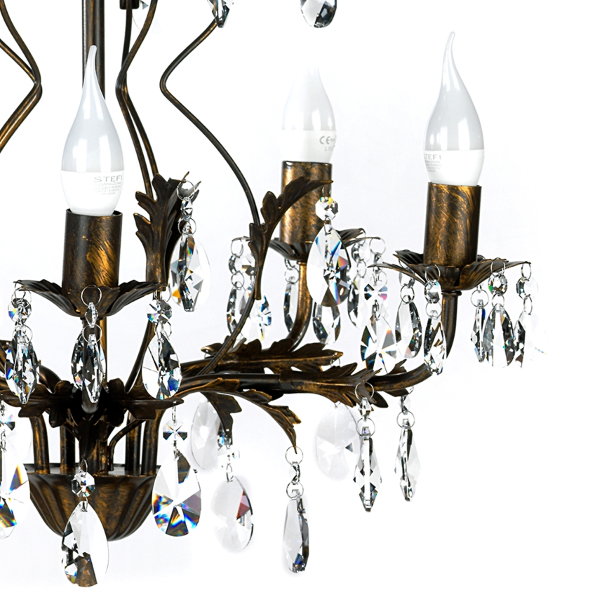 ONLI - Chandelier on a chain TERESA 5xE14/6W/230V bronze